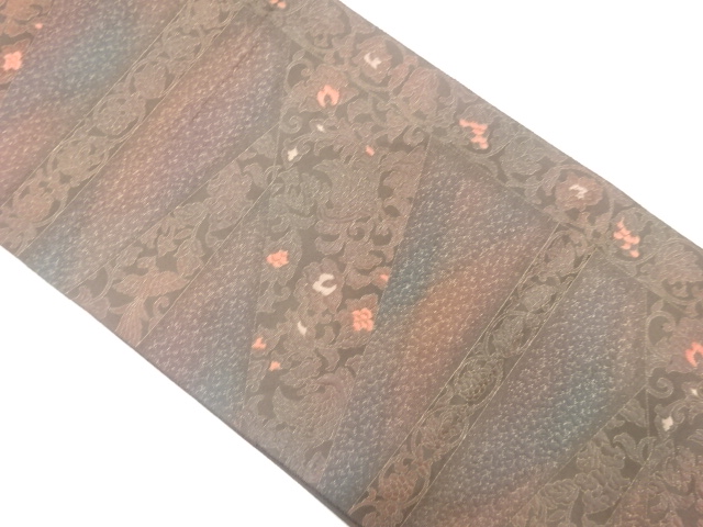 本場筑前博多切り嵌め風唐花に鳳凰模様織出し名古屋帯